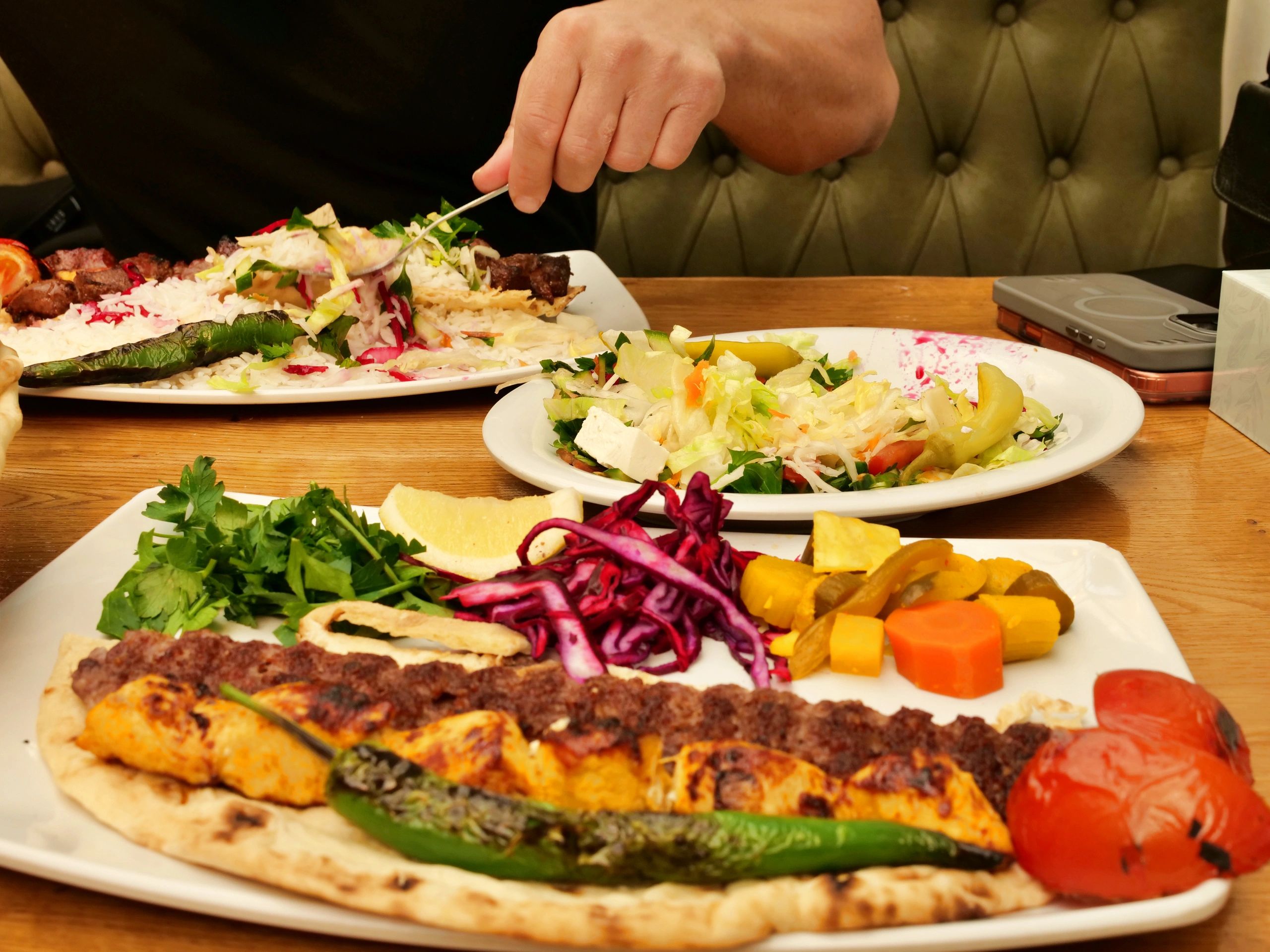 Mixed grilled platter served warm