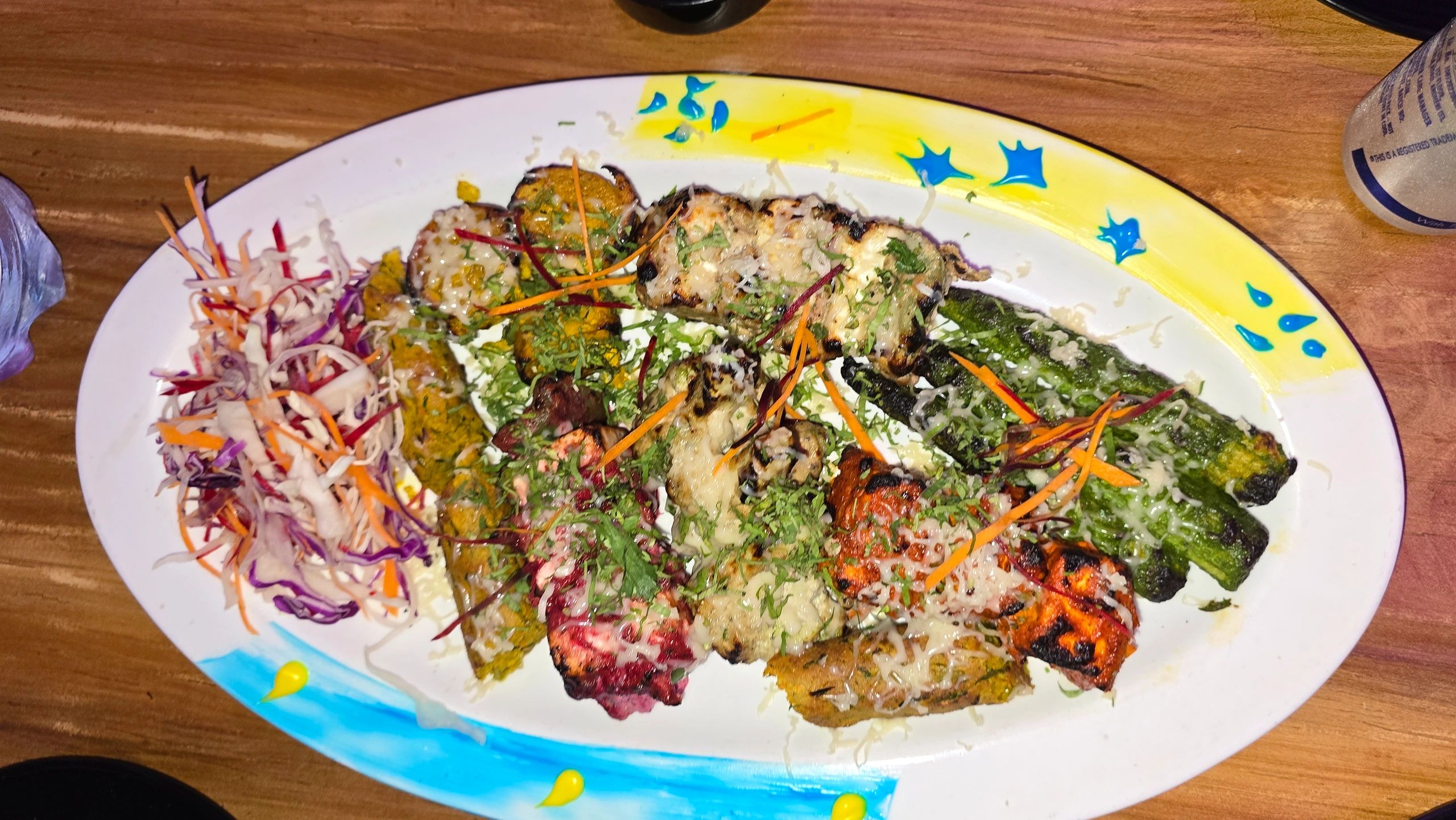 Paneer tandoori platter with grilled vegetables
