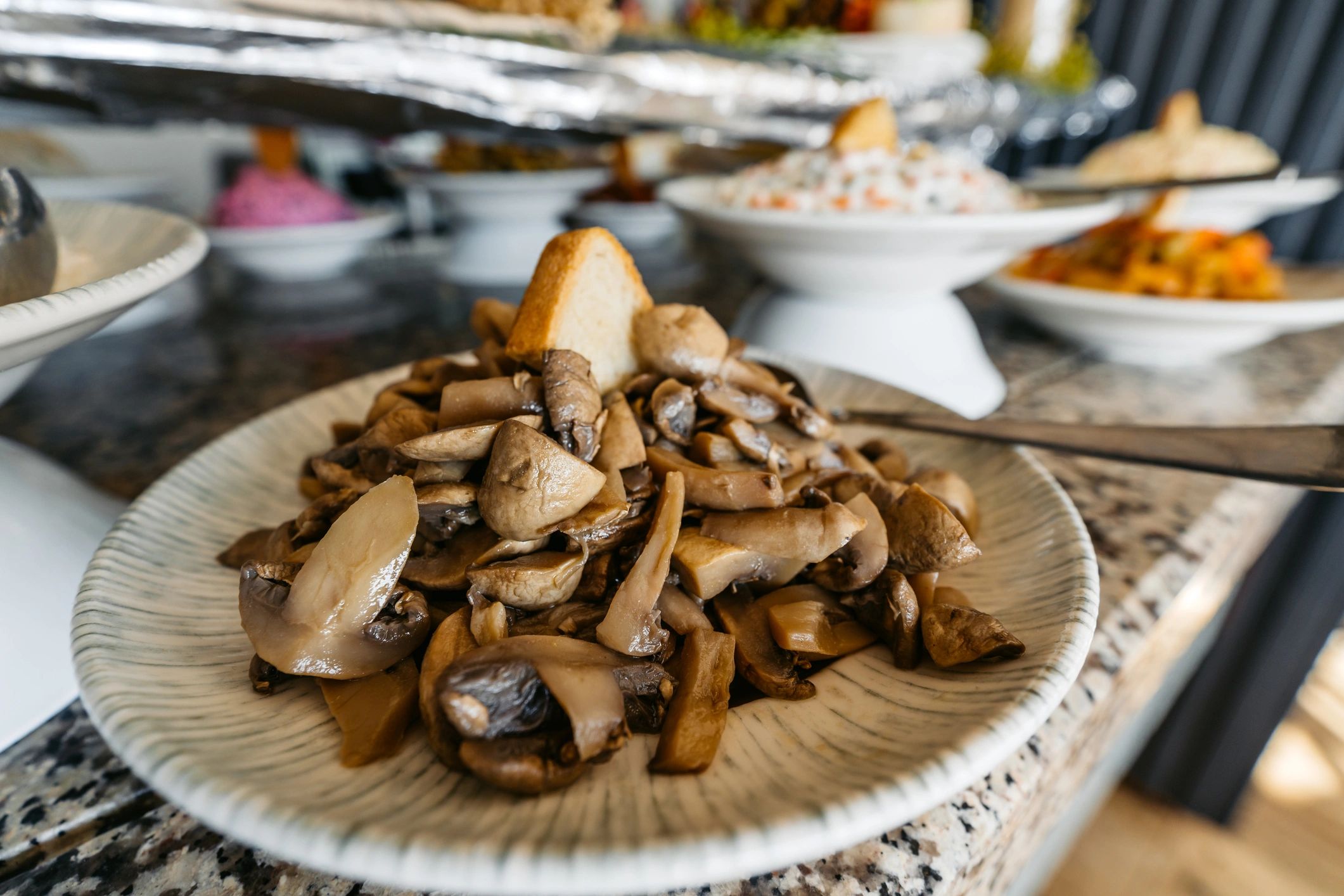 Mushroom appetizer close-up