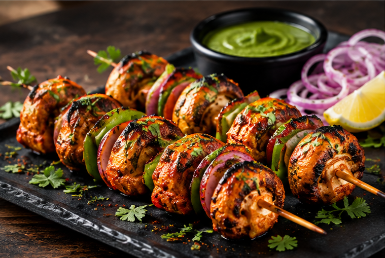 Mushroom Tikka: the one vegetarians brag about to their meat-eating friends.
